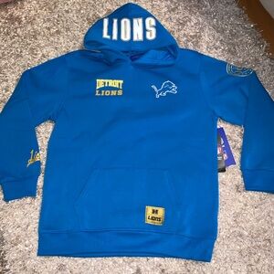 Detroit Lions NFL Blue Hoodie with gold accents - Youth size 18/20 - NWT